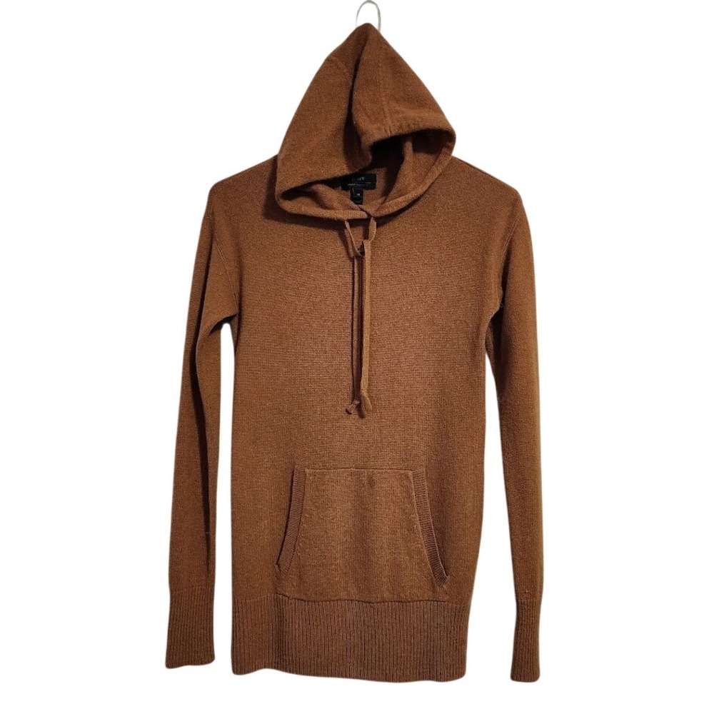 J.CREW Italian Cashmere Pullover Hoodie‎ Brown Quite Luxury Size XS